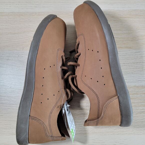 CROCS Venture Brown Leather Walking Shoes Mens Size 7 Chocolate Sneakers Comfort - Picture 5 of 8